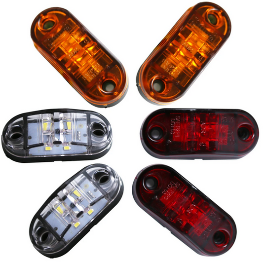 Kaareva Led-Äärivalo 10KPL, Keltainen/Valkoinen/Punainen 12V